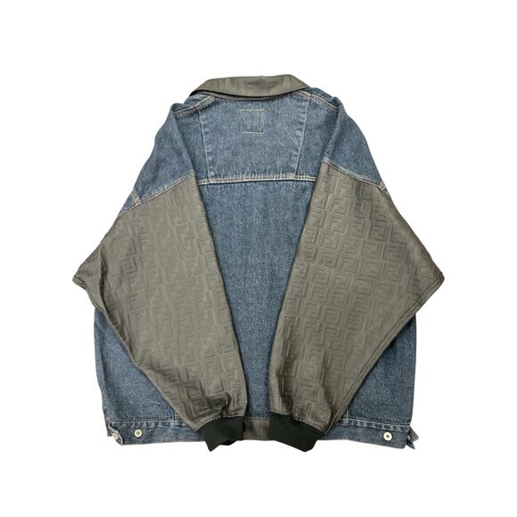 Dapper Dan VTG Authentic 90s Denim Leather Jacket US Size 3X - Picture 2 of 7